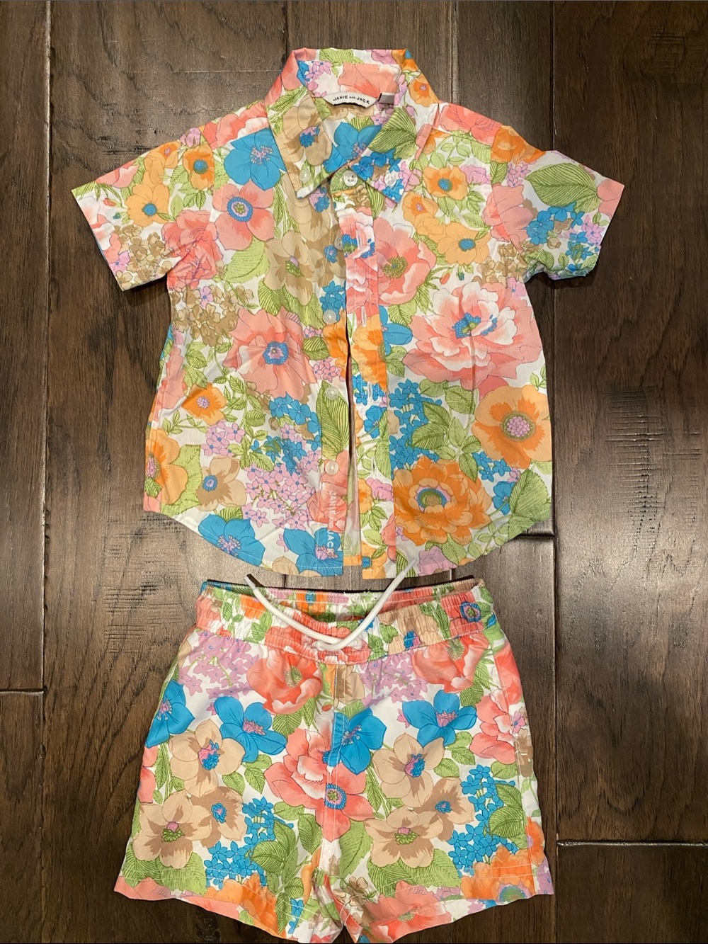 Janie and Jack Swim Trunks with matching shirt